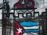 Detalle. Mural por la paz, de la Brigada Martha Machado en el Malecón de La Habana